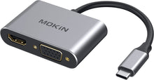 Load image into Gallery viewer, USB C to HDMI VGA Adapter, Type C Hub Thunderbolt 3 to Dual VGA HDMI Adapter, Compatible with MacBook, MacBook Pro/air, Dell XPS 13/15, Chromebook, Galaxy S9/S8, Surface Pro