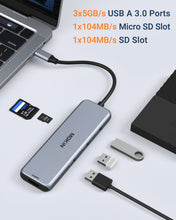 Load image into Gallery viewer, USB C Docking Station Dual DisplayPort, MOKiN USB C Hub Dongle with 2 DP, HDMI, 3 USB A 3.0, SD &amp; Micro SD Slot, PD Charging Port for MacBook/Dell XPS/Steam Deck/HP/Lenovo ThinkPad/ Microsoft Surface