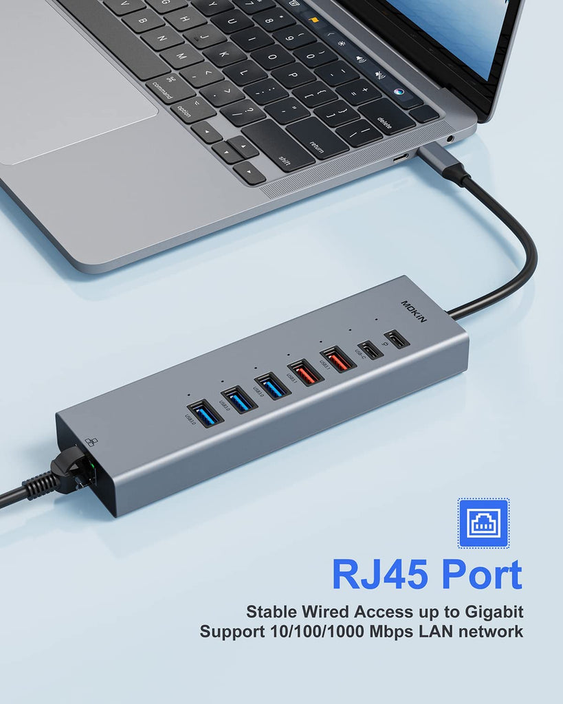 USB C Docking Station, 10 in 1 Laptop Docking Station Dual Monitor, USB C to Dual HDMI Adapter Dongle with 2 HDMI, Ethernet, 2 USB 3.1 10Gbps, 3 USB 3.0, USB C Data and PD for HP/Dell/Lenovo/MacBook