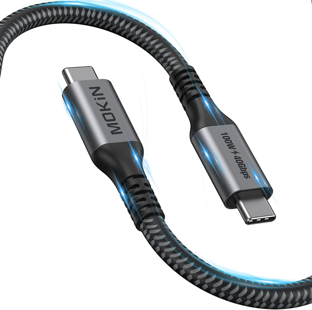 Thunderbolt 4 Cable, MOKiN USB4 Cable 4ft 40Gbps with 100W Charging, Supports 5K or 8K Display, Compatible with MacBooks, Hub, Docking, Thunderbolt 4, Thunderbolt 3 and USB 4 Devices