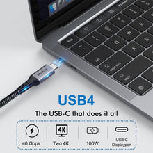 Load image into Gallery viewer, Thunderbolt 4 Cable, MOKiN USB4 Cable 4ft 40Gbps with 100W Charging, Supports 5K or 8K Display, Compatible with MacBooks, Hub, Docking, Thunderbolt 4, Thunderbolt 3 and USB 4 Devices