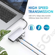 Load image into Gallery viewer, USB C Adapters for MacBook Pro/Air,Mac Dongle with 3 USB Port,USB C to HDMI, USB C to RJ45 Ethernet,MOKiN 9 in 1 USB C to HDMI Adapter,100W Pd Charging, USB C to SD/TF Card Reader USB C Hub