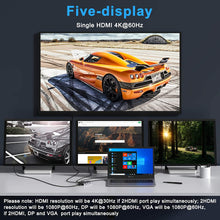 Load image into Gallery viewer, USB C to Dual HDMI Adapter, 7 in 1 USB C Docking Station to Dual HDMI, USB C Adapter with Dual HDMI, VGA, 3 USB 2.0,Displayport Port Compatible for Dell XPS 13 15, Lenovo Yoga, Huawei Matebook, etc.