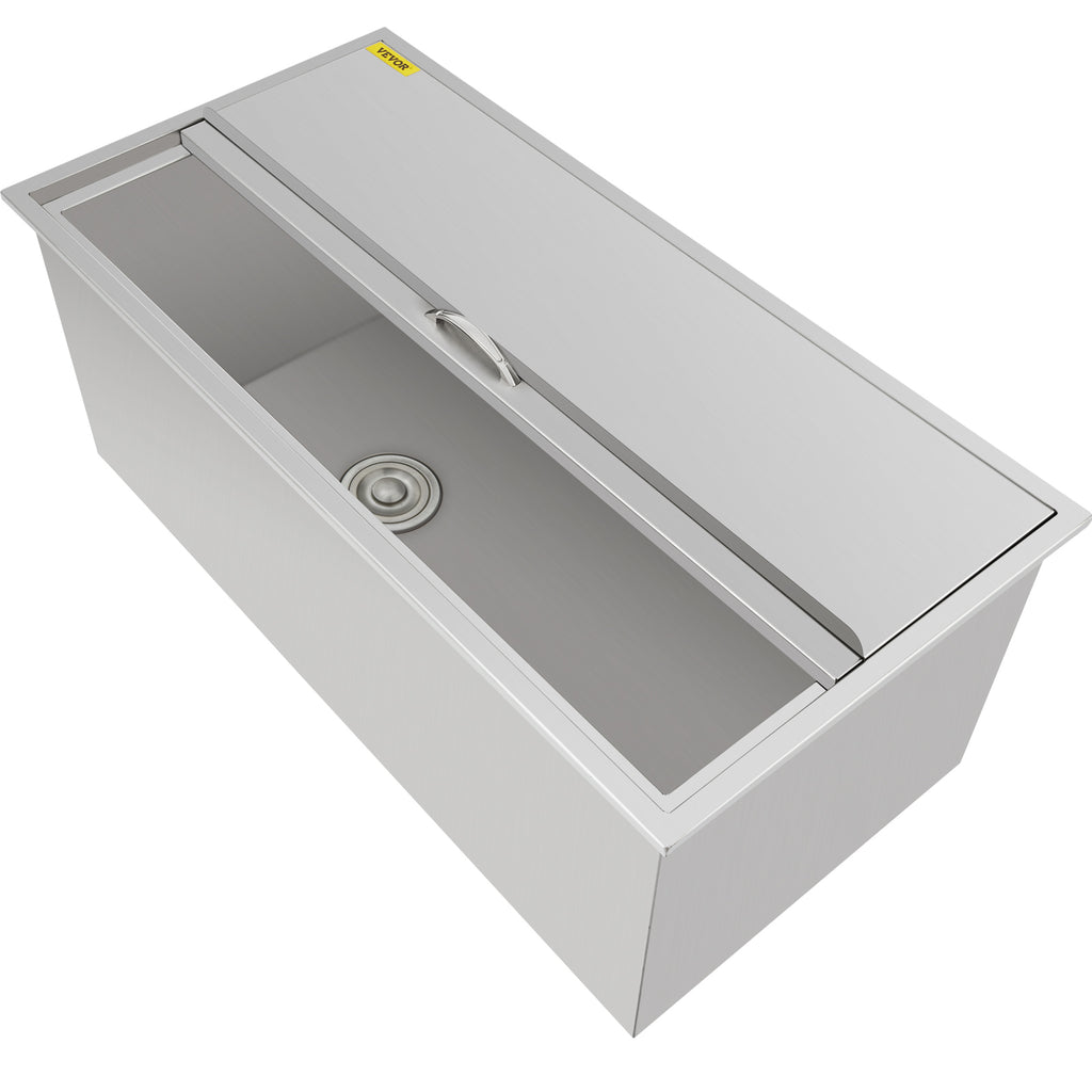 7 Sizes Drop In Ice Chest Bin Boxes W/ Cover Stainless Steel Outdoor/Indoor 304