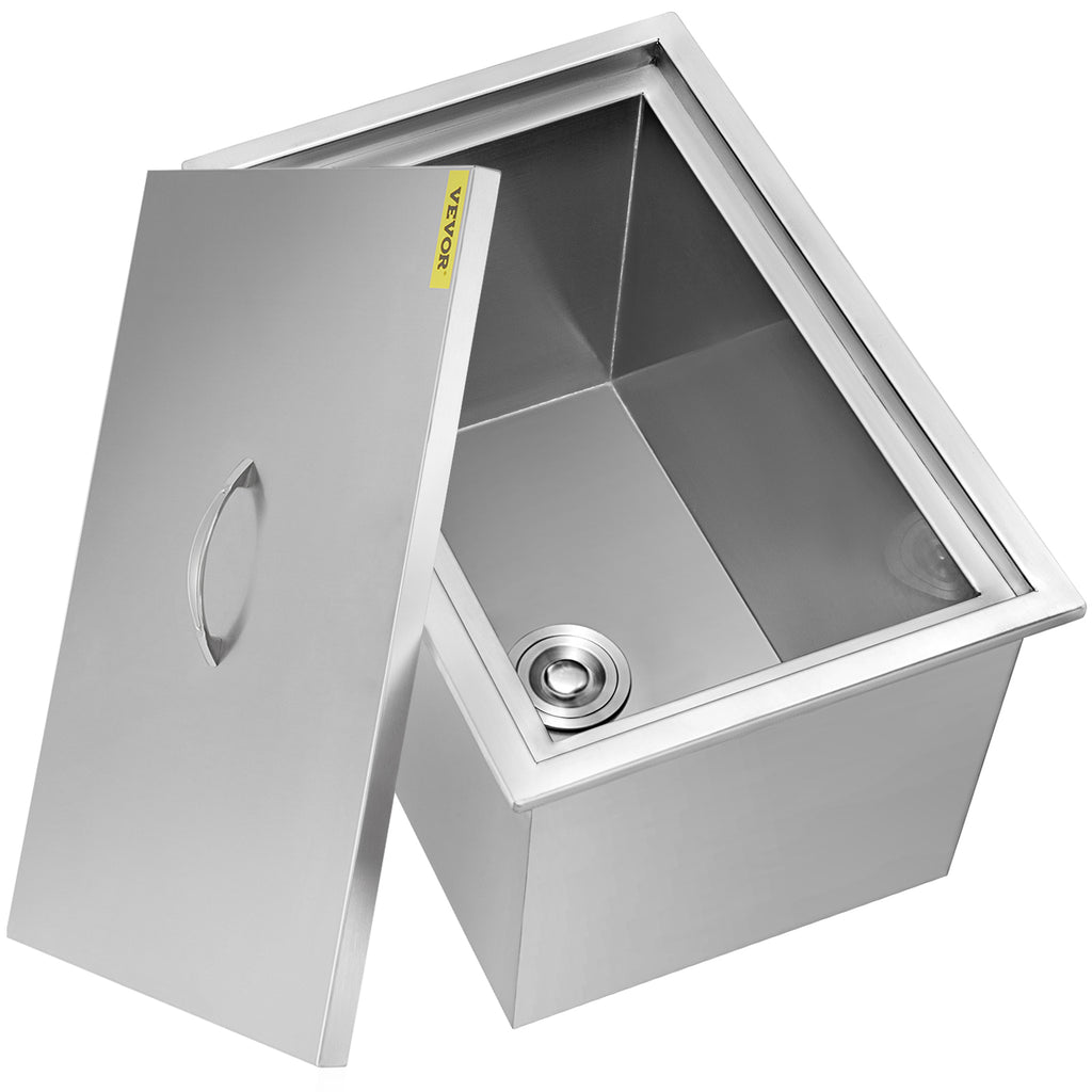 7 Sizes Drop In Ice Chest Bin Boxes W/ Cover Stainless Steel Outdoor/Indoor 304