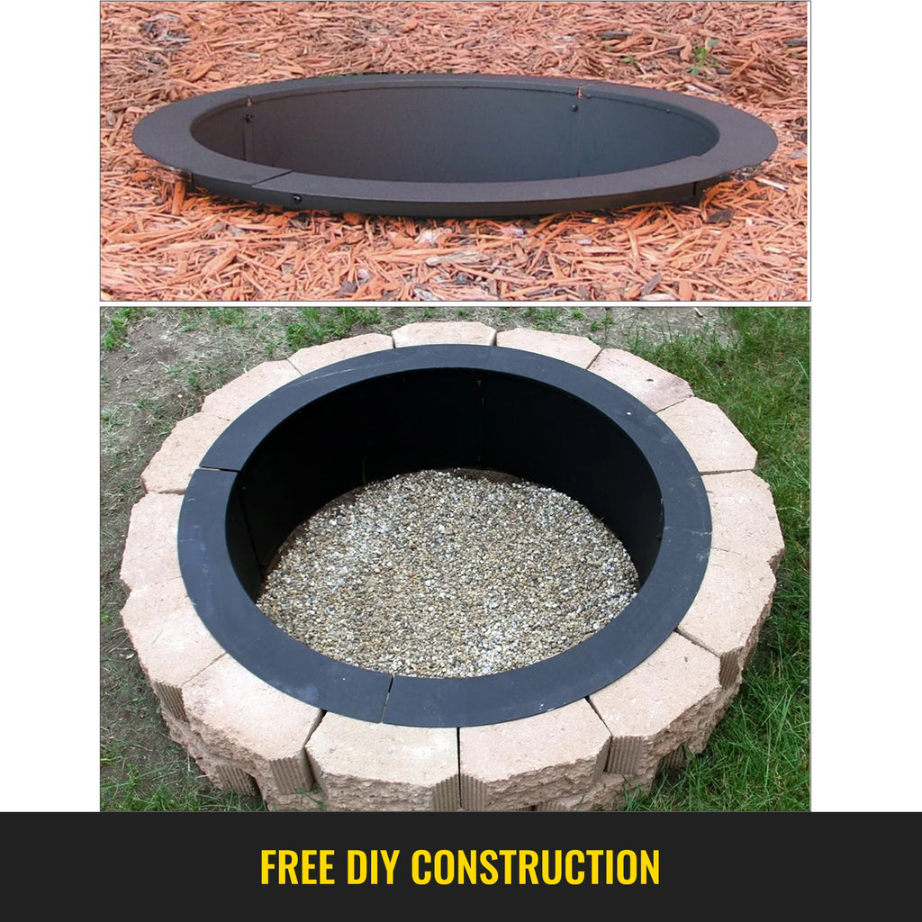 36" 42" 45" Steel Fire Pit Ring Campfire Ring DIY Heavy Duty In Ground or Above