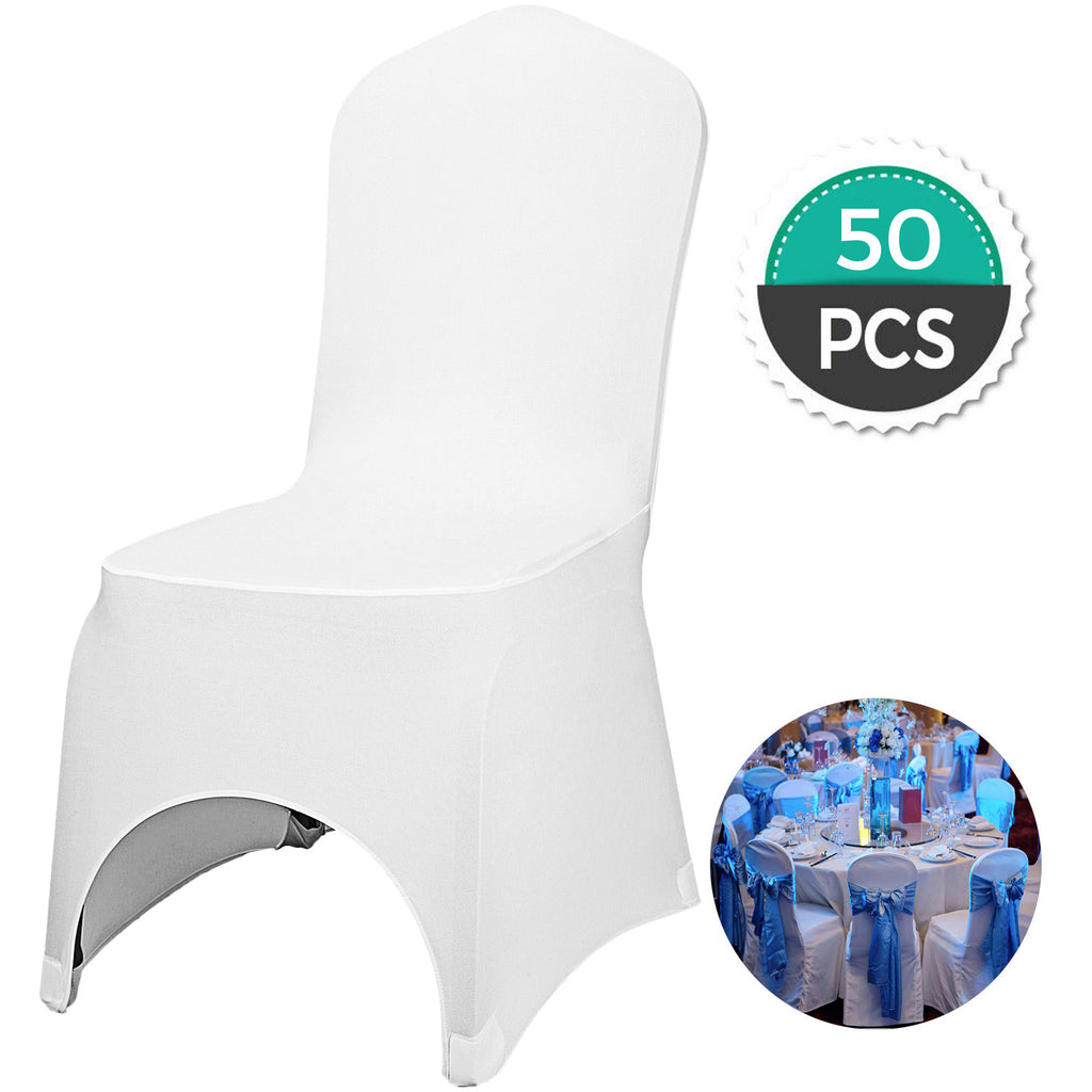 50/100PCS Spandex Stretch Chair Covers White Wedding Party Banquet Decoration