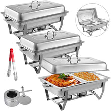 Load image into Gallery viewer, 1/3,1/2,Full Size Catering Stainless Steel Chafer Chafing Dish 8 Qt Buffet