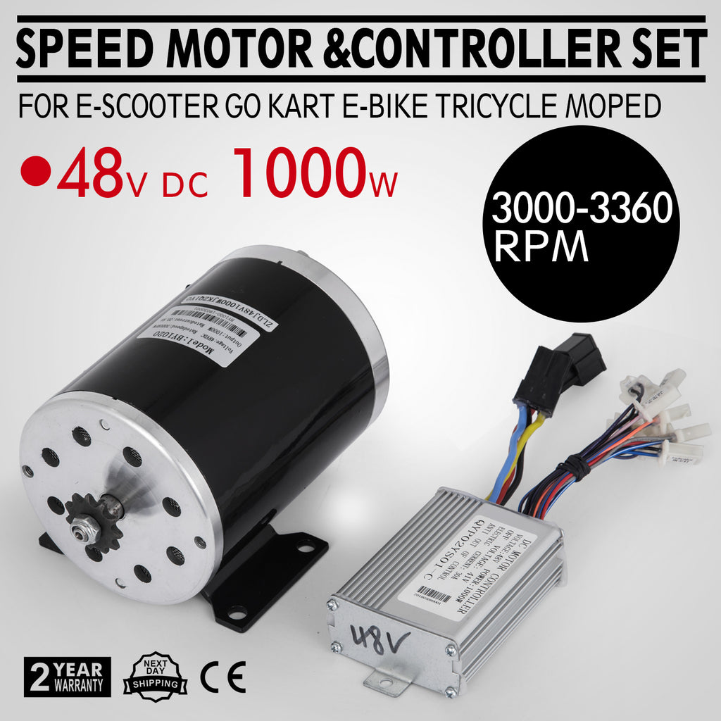 48V DC Brushless / brush Electric Motor Kit f Scooter Go Kart Reduction ATV