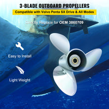 Load image into Gallery viewer, Volvo Penta New OEM 14.5&quot;x21&quot; Stainless Steel Propeller, 3-Blade RH, 3860709