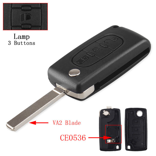 KEYYOU For Citroen C2 C3 C4 C5 C6 C8 3 Buttons Flip Remote Car Key Case Cover Shell Fob VA2 Blade CE0523