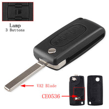 Load image into Gallery viewer, KEYYOU For Citroen C2 C3 C4 C5 C6 C8 3 Buttons Flip Remote Car Key Case Cover Shell Fob VA2 Blade CE0523