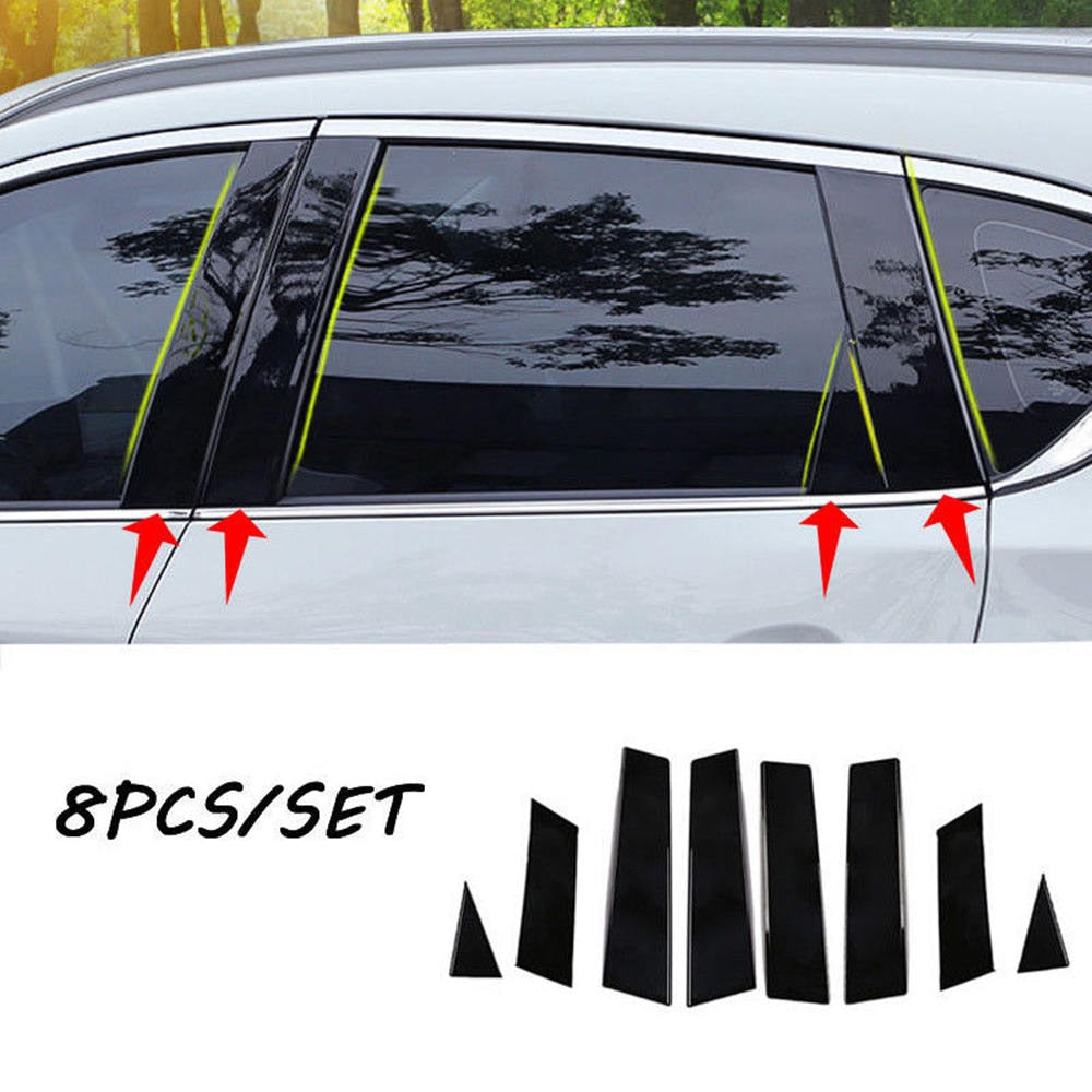 8pcs Mirror Window Pillar Posts Trim For Nissan Qashqai 201 jfs Middle BC column Car Sticker For NISSAN QASHQAI 2016-2018