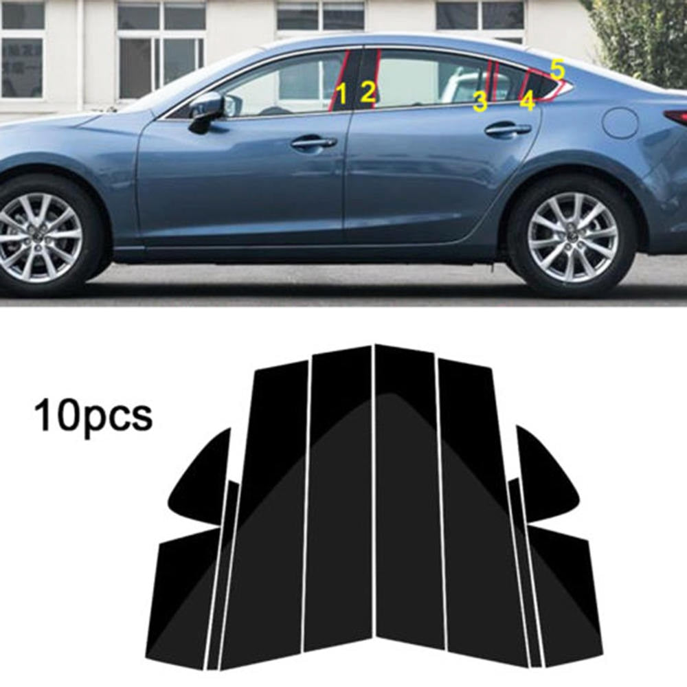 10PC Window Pillar Posts trim Cover Molding for Mazda 6 Atenza 2014-2018 Middle BC Column Sticker For MAZDA 6 Strip