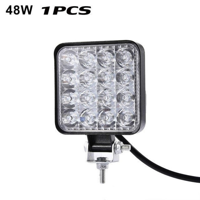 48W Work Light 30 Degree LED Car Spot light Beam Square Off-road Lamp Light Fog Lighting Exterior For Jeep Boat/SUV/Truck