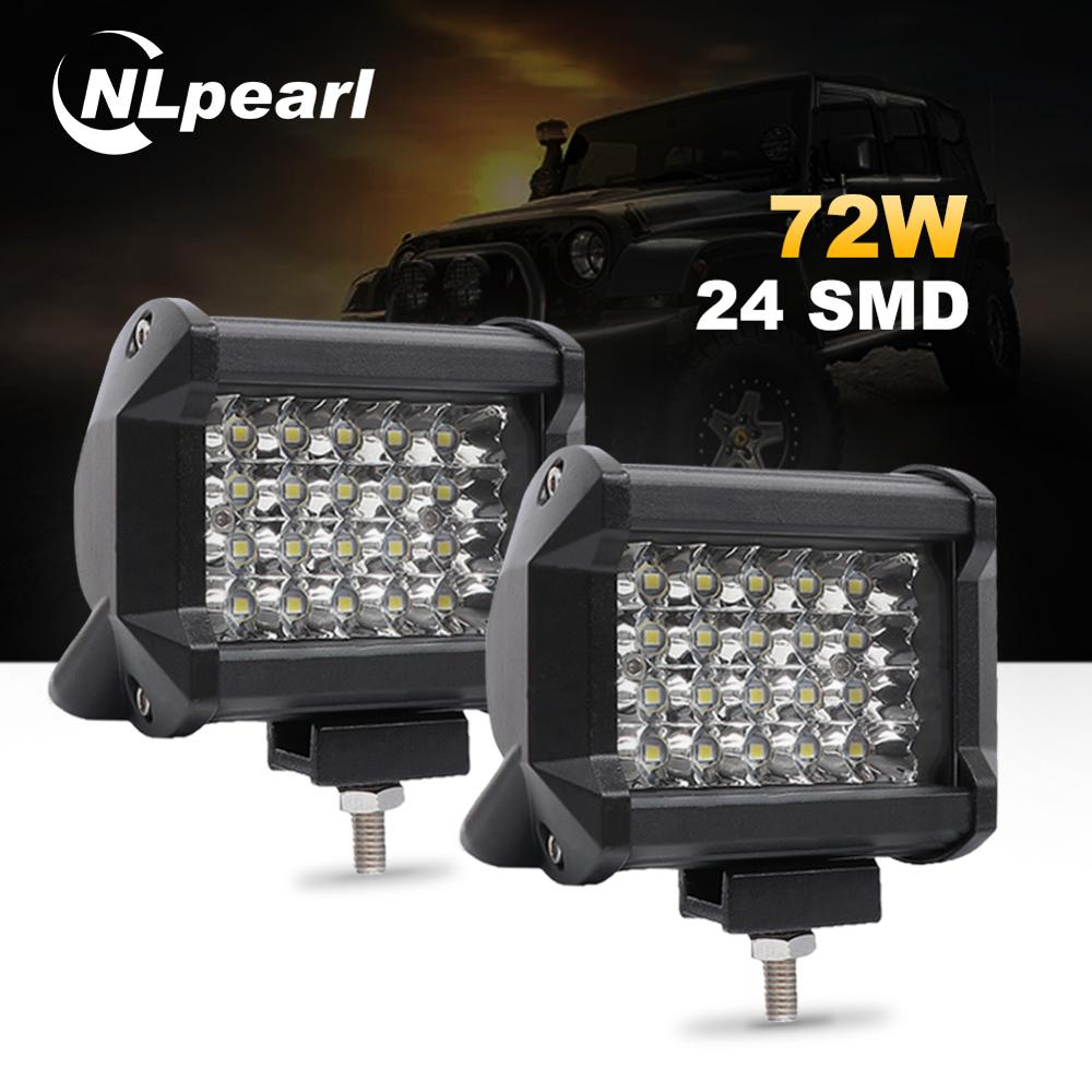 Nlpearl 4'' 7'' 72W 60W Car Light Assembly 36W Led Fog Lights for Trucks Cars Led Work Light Bar for Off Road SUV Boat 12V 24V