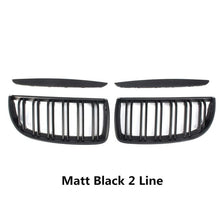 Load image into Gallery viewer, 4PC/SET Pair Car Matt Gloss Black M style Front Kidney Double Slat Grille Set For BMW E90 E91 2005 2006 2007 2008 Racing Grills