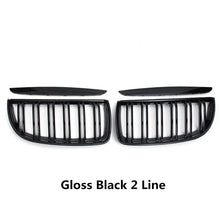 Load image into Gallery viewer, 4PC/SET Pair Car Matt Gloss Black M style Front Kidney Double Slat Grille Set For BMW E90 E91 2005 2006 2007 2008 Racing Grills