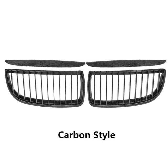 4PC/SET Pair Car Matt Gloss Black M style Front Kidney Double Slat Grille Set For BMW E90 E91 2005 2006 2007 2008 Racing Grills