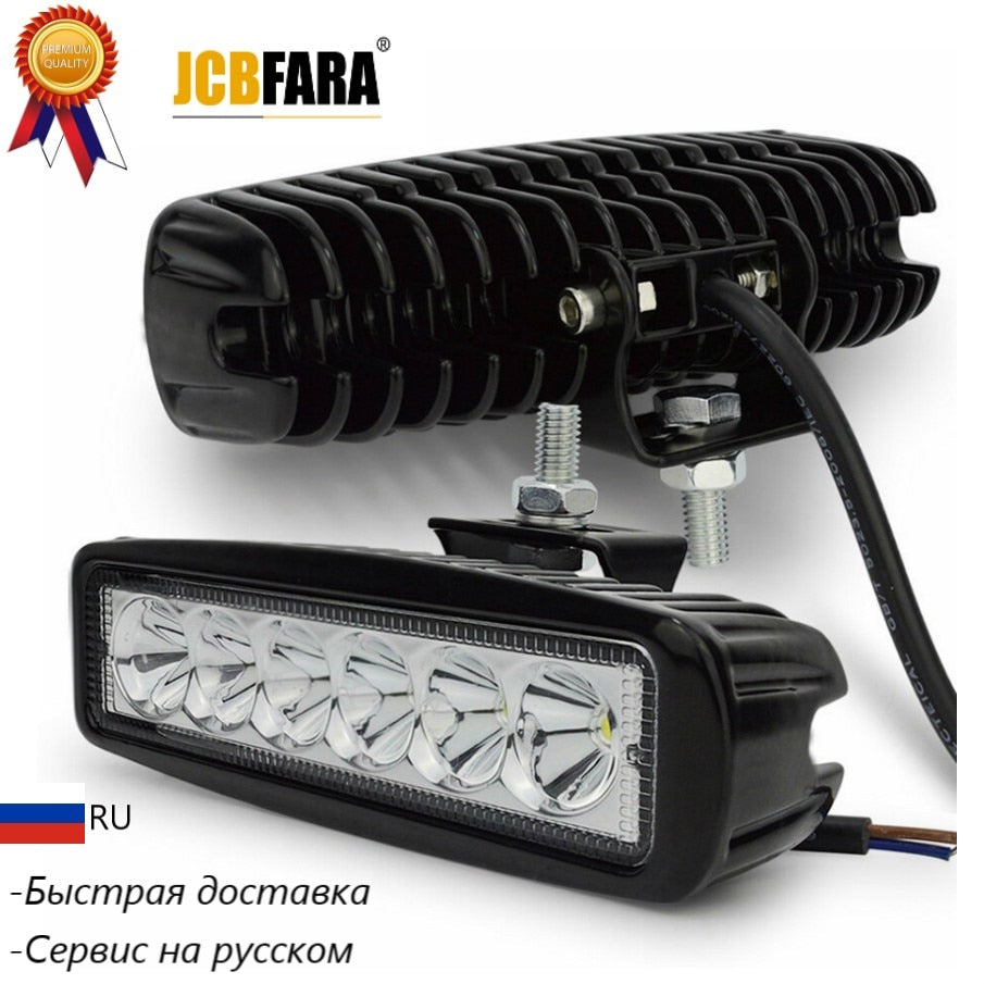 2pieces 18w DRL LED Work Light 10-30V 4WD 12v for Off Road Truck Bus Boat Fog Light Car Light Assembly ATV Daytime Running Light