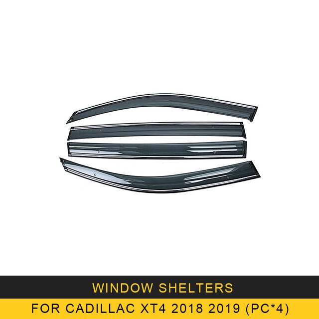 For CADILLAC XT4 2018 2019 Car Window Sun Rain Shade Visors Shield Shelter Protector Cover Frame Sticker Exterior Accessories