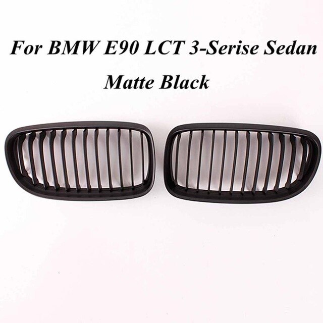 Pair Matte/Gloss Black Car Front Grille For BMW E90 LCI 3-Series Sedan/Wagon 09-11 Racing Grills