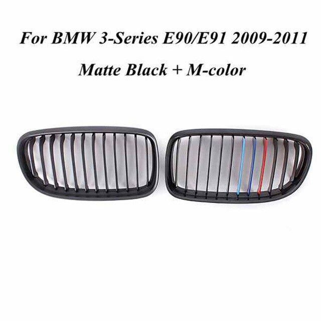 Pair Matte/Gloss Black Car Front Grille For BMW E90 LCI 3-Series Sedan/Wagon 09-11 Racing Grills