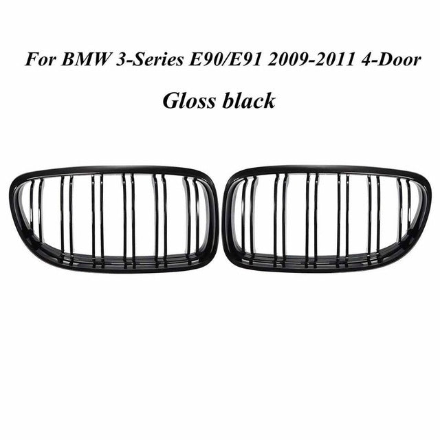 Pair Matte/Gloss Black Car Front Grille For BMW E90 LCI 3-Series Sedan/Wagon 09-11 Racing Grills