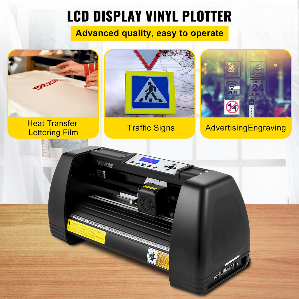 14" Vinyl Cutter Plotter Machine Signcut Software for Mac Windows LCD Display