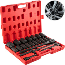 Load image into Gallery viewer, 22 Pc Impact Socket Set 3/4&quot; Drive Deep SAE Cr-Mo Extension Bar Sliding T-Bar