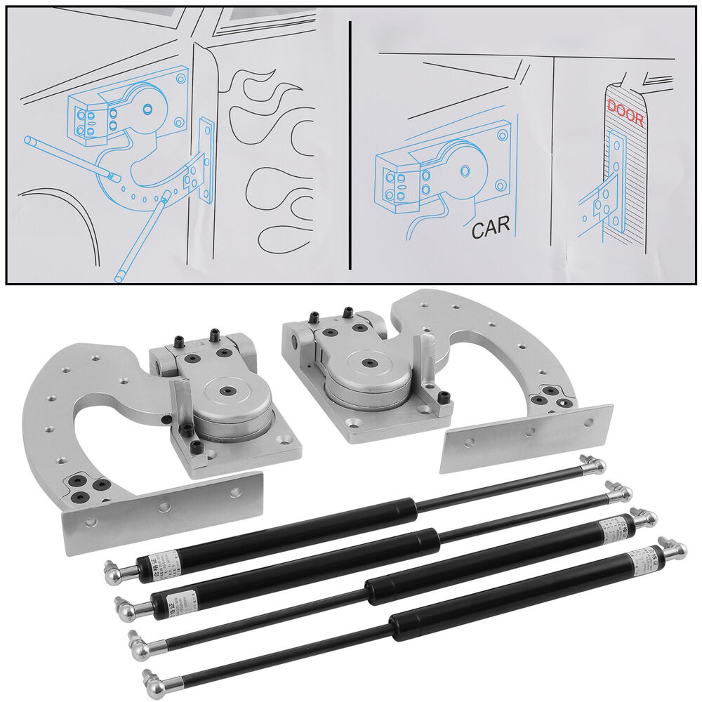 Universal Lambo Door Bolt On Vertical Doors Kit Adjustable Silver Most Of Car