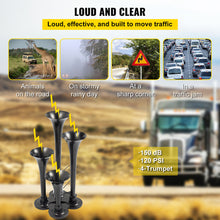 Load image into Gallery viewer, OEM Use 4-Trumpet Train Air Horn Kit 150PSI Air System 12V Air Compressor Truck