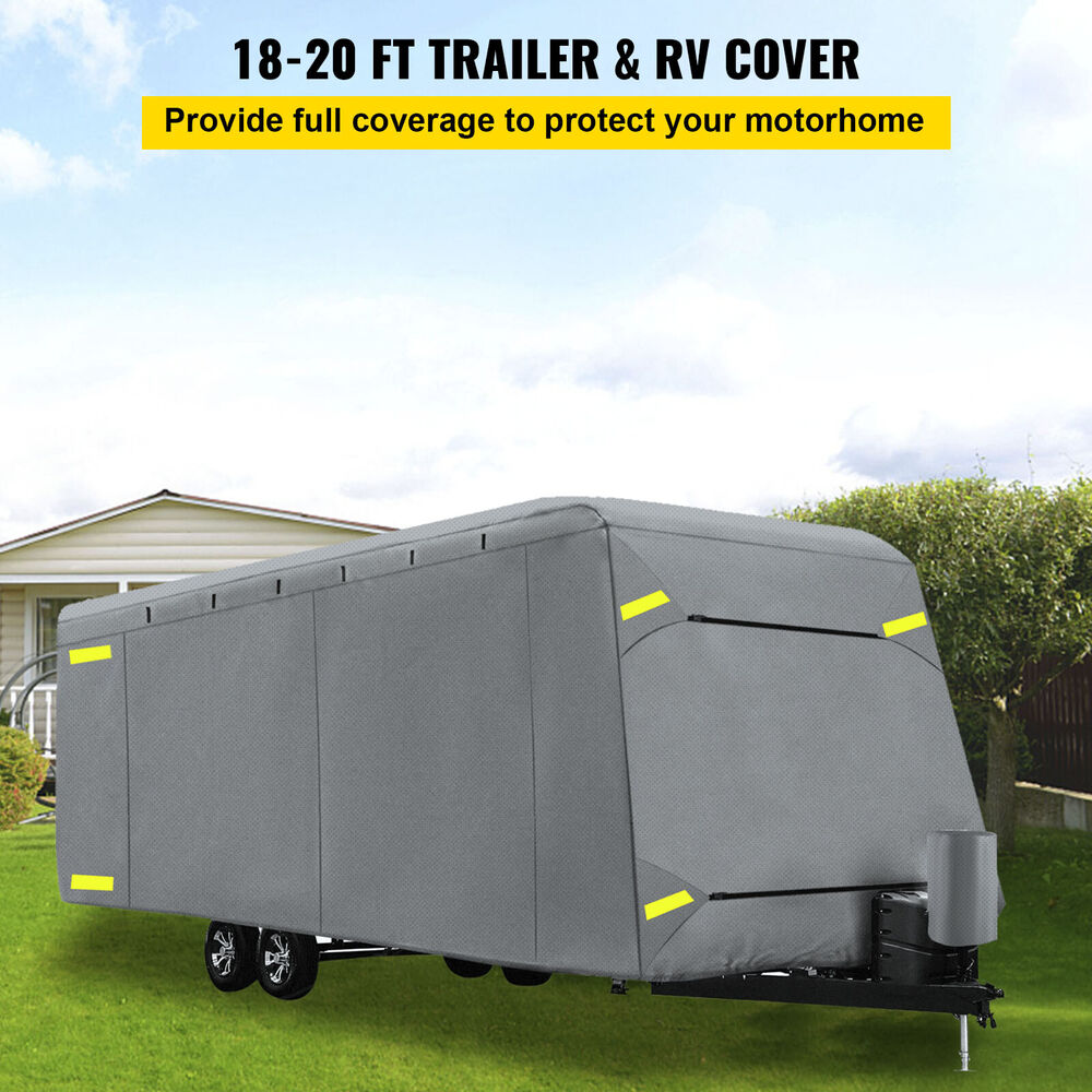 Travel Trailer RV Cover Waterproof Anti-UV Non-Woven Fabric For 14'-38' Camper