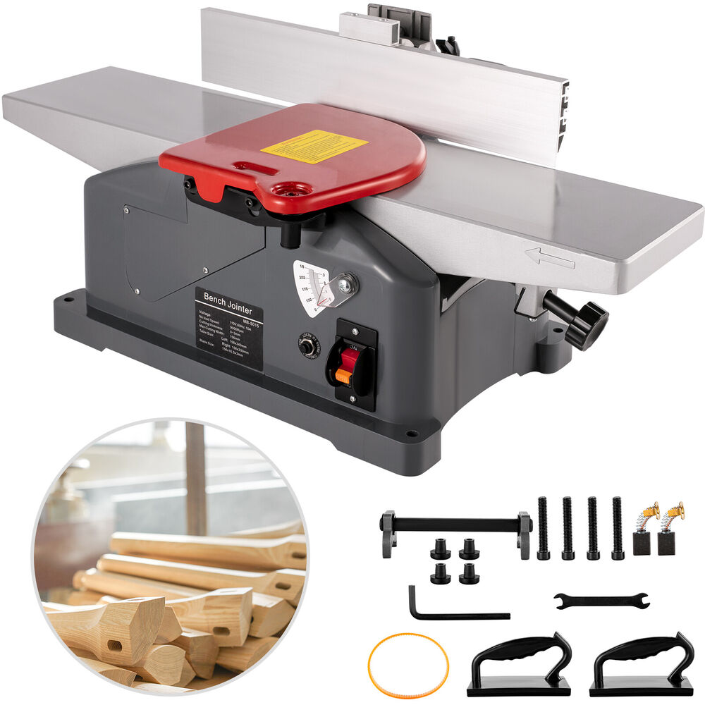 6 Inch Benchtop Jointer 10-Amp Spiral Planer Corded Woodworking 9000PRM 1280W