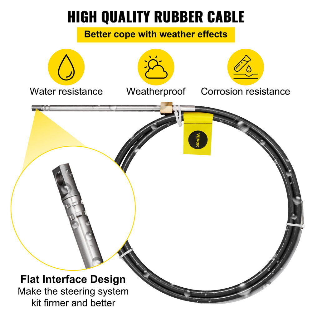 15 Feet SS13715 Boat Cable Rotary Steering System Outboard Kit 15 Feet Marine