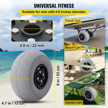 Load image into Gallery viewer, 10&quot; Pneumatic PU Tire Beach Wheel Balloon Wheel For Kayak Cart Beach Trolley 2Pc