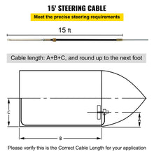 Load image into Gallery viewer, 15 Feet Boat Rotary Steering System Outboard Kit SS13715 Marine With 13.5&quot; Wheel