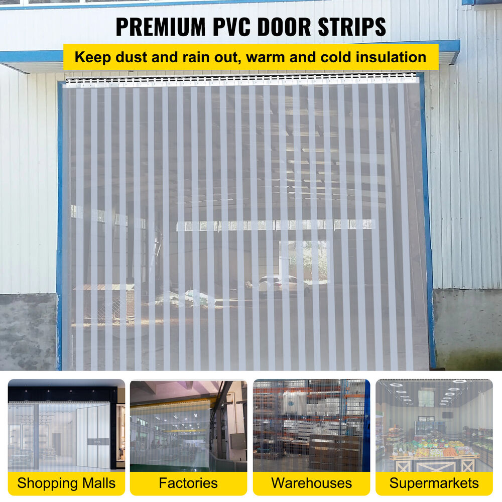 15 PVC Strip Curtain Mall Cooler Freezer Door Strips 60'' (5ft) W X 84'' (7ft) L