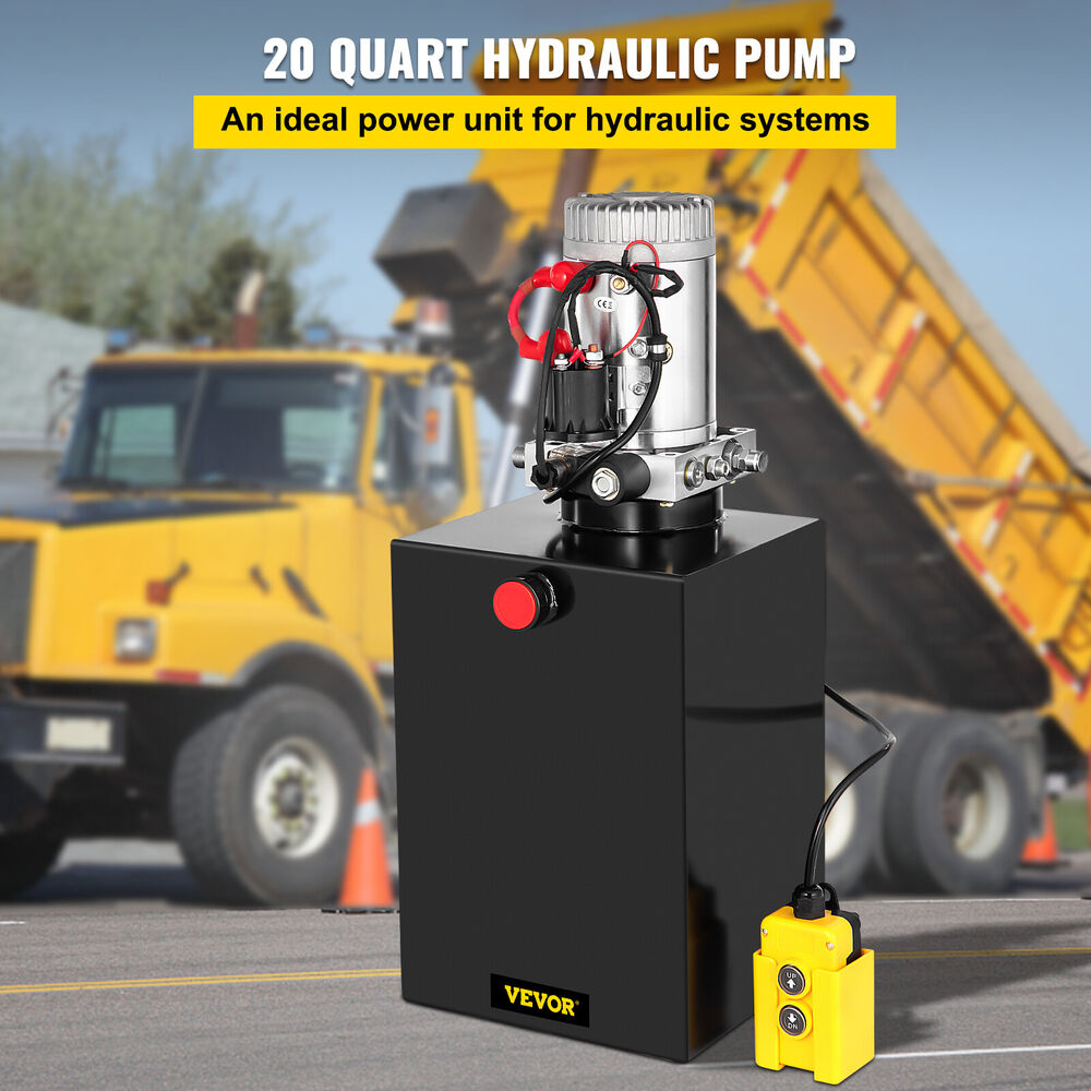 20 Quart Single Acting Hydraulic Pump Dump Trailer Remote Unit Pack Crane