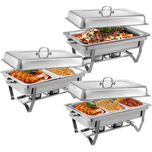 Load image into Gallery viewer, 1/3,1/2,Full Size Catering Stainless Steel Chafer Chafing Dish 8 Qt Buffet