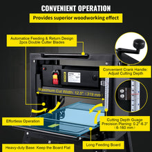 Load image into Gallery viewer, 12.5-Inch Wood Planer Foldable Thickness Planer For Woodworking 1500W With Stand