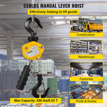 Load image into Gallery viewer, 1/4 Ton Lever Block Chain Hoist Ratchet Come Along Puller 5FT 5&#39; Mini Puller G80