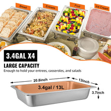 Load image into Gallery viewer, Steam Table Pans Bain-Marie 4 Pack Hotel Buffet Pans Buffet Restaurant 4&quot; Deep