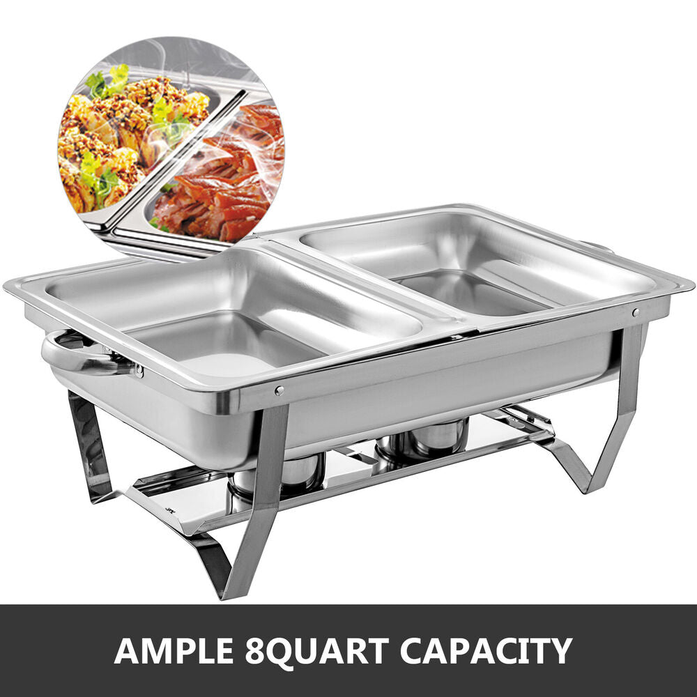 1/3,1/2,Full Size Catering Stainless Steel Chafer Chafing Dish 8 Qt Buffet