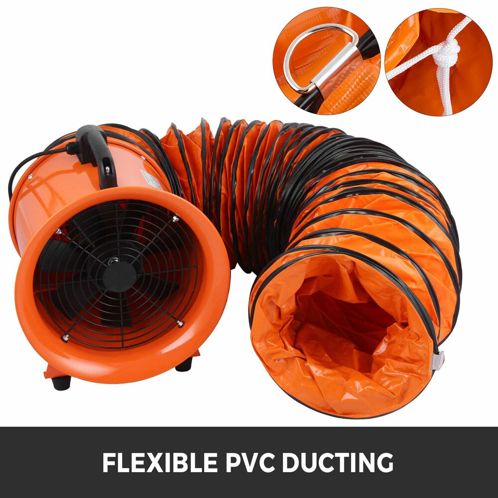 12'' Extractor Fan Blower Ventilator+5M Duct Hose Pivoting Heavy Duty Air Mover