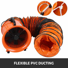 Load image into Gallery viewer, 12&#39;&#39; Extractor Fan Blower Ventilator+5M Duct Hose Pivoting Heavy Duty Air Mover