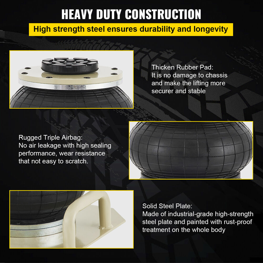Triple Bag Air Pneumatic Jack 3 Ton 6600 lbs Jacking Compressed Air 16 Inch