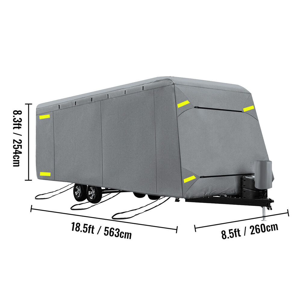 Travel Trailer RV Cover Waterproof Anti-UV Non-Woven Fabric For 14'-38' Camper