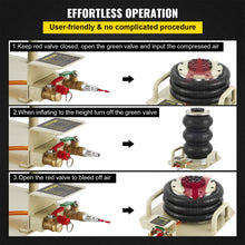 Load image into Gallery viewer, Triple Bag Air Pneumatic Jack 3 Ton 6600 lbs Jacking Compressed Air 16 Inch