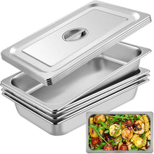 Load image into Gallery viewer, Steam Table Pans Bain-Marie 4 Pack Hotel Buffet Pans Buffet Restaurant 4&quot; Deep